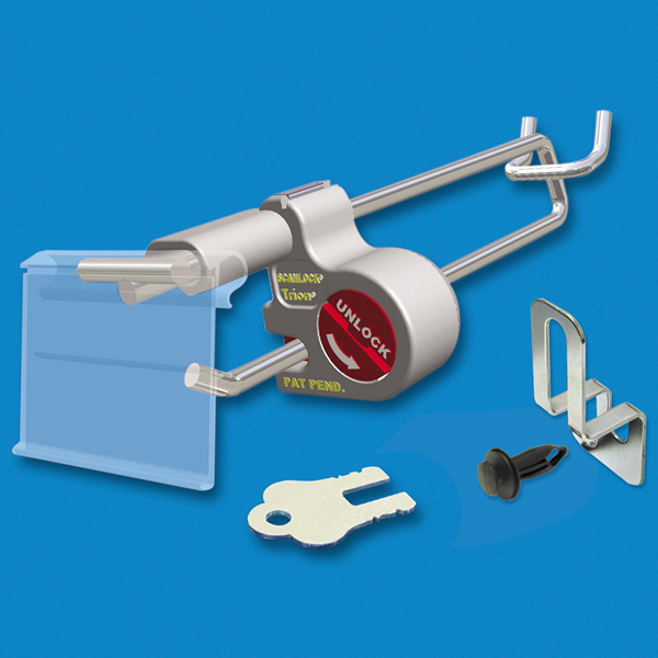 Security plate for most pegboards hooks
